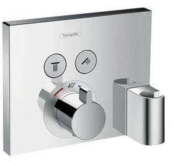 Hansgrohe ShowerSelect termostat med 2 udtag og integreret bruserholder og slangeudtag