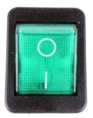 Tænd/sluk kontakt til montering i kontrolpanel - grøn