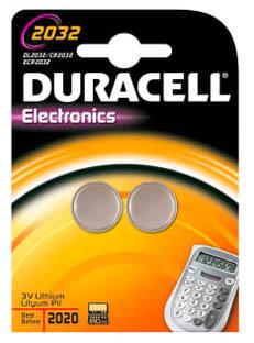 Duracell Electronics CR2032 Lithium batteri, 2 stk.
