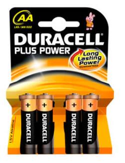 Duracell Plus AA Alkaline batterier, 4 stk.