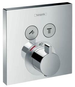 Hansgrohe ShowerSelect termostatarmatur til indbygning med afspærring til 2 udtag - krom