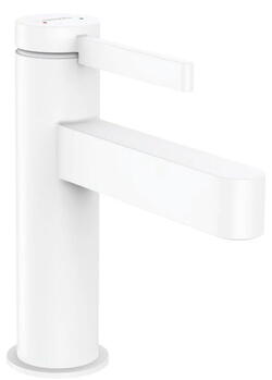 Hansgrohe Finoris 1-grebs håndvaskarmatur 100 med push-open bundventil - mat hvid