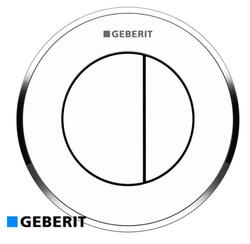 Geberit Omega10 dobbelt fingertryk, krom/hvid