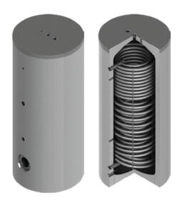 Neotherm varmtvandsbeholder FJV/VP 6,1M2/600L inkl. isolering
