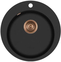 Lavabo Saturn komposit køkkenvask - sort med kobber afløb