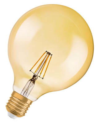 Vintage 1906 LED Globe 125, 2,8W 825, 200 lumen, E27 guld (A+)