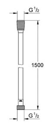Grohe Silverflex bruseslange 1,50 meter - krom