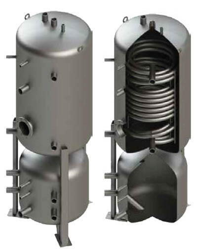 Neotherm kombibeholder til varmepumpe - 190 liter VVB / 80 liter buffer - PÅ LAGER!