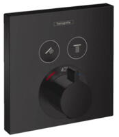 Hansgrohe ShowerSelect termostatarmatur til indbygning med afspærring til 2 udtag - matsort - LAGERSALG