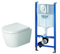 Toiletpakke inkl. toilet, sæde med soft-close, cisterne og trykknap - Pakke 2