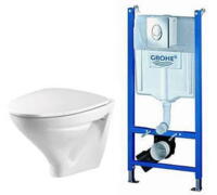 Toiletpakke inkl. toilet, sæde med Quick release, cisterne og trykknap - Pakke 4