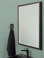 Cassøe Milano spejl med sort ramme og LED - 120 x 80 cm - vendbart