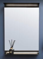 Cassøe Curva spejl med backlight og hylde - 64 x 90 cm - Mat sort