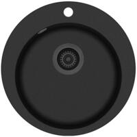 Lavabo Saturn komposit køkkenvask - sort med sort afløb